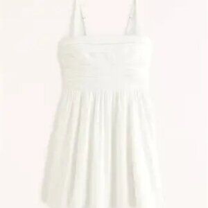 NWT Abercrombie & Fitch Emerson Poplin Wide Strap Mini Dress in White - Large